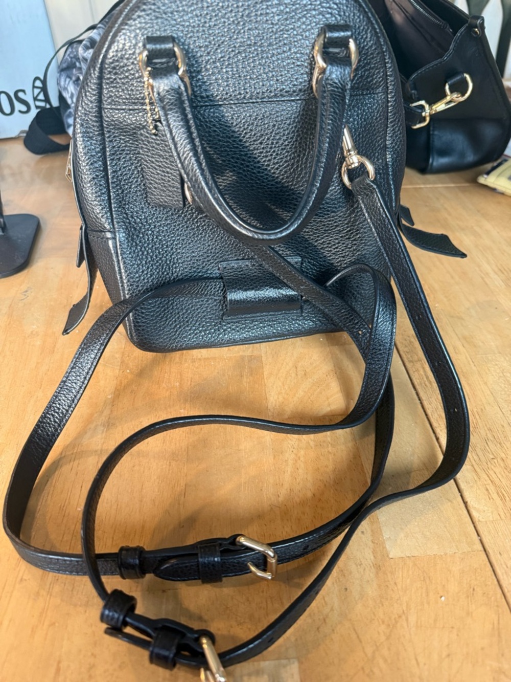 Coach Black Pebbled Leather Mini Backpack with Gold Hardware - New condition - Picture 2 of 6